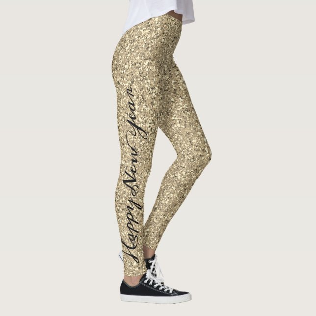 Leggings Joyeux Nouvel An Gold Parties scintillant Party fe (Droite)
