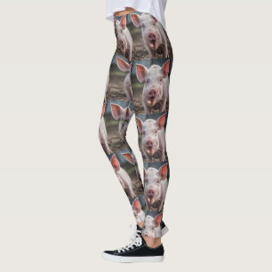 Leggings Joyeux Poke de langue de porc blanc,