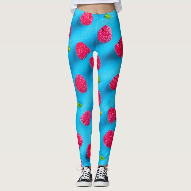 LEGGINGS JUICY RED LYCHEE SUR ARRIÈRE - PLAN BLEU (Devant)