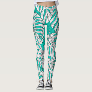 Leggings Jungle Feuille Tropical Floral sans fil