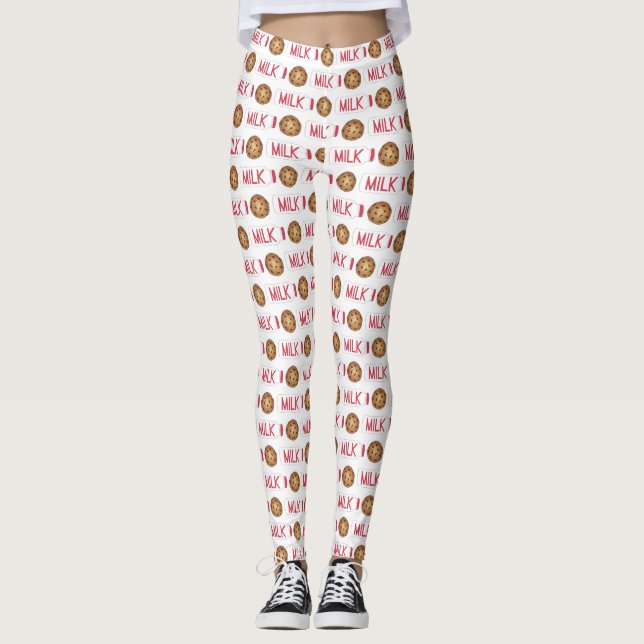 Leggings Jus De Lait Chocolat Chip Cookies Snack Aliments F (Devant)