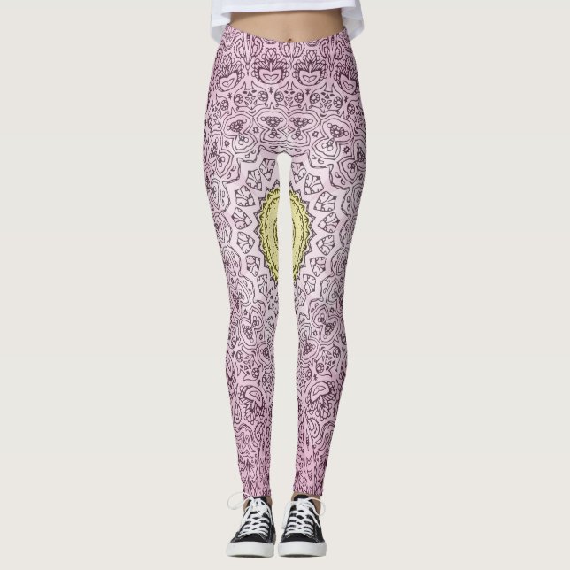 Leggings Kaleidoscope bleu rouge et vert Leggin Capri (Devant)