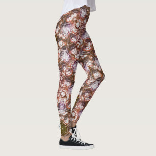 Leggings Kaléidoscope brun précoce d'hexagones se chevaucha