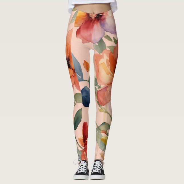 Leggings Kaleidoscope floral : conception de fleurs multico (Devant)
