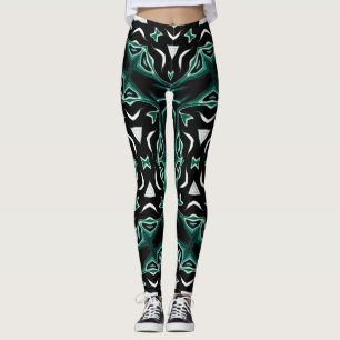 Leggings kaléidoscope marocain-africain motif sombre
