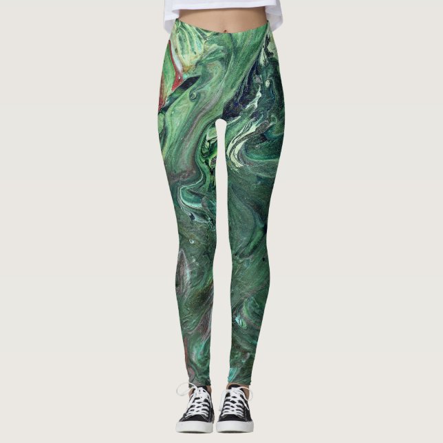 Leggings Katmandu 3 Légendes Abstraites et vertes (Devant)