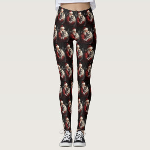 Leggings Keeshond avec le Père Noël Festif de Noël