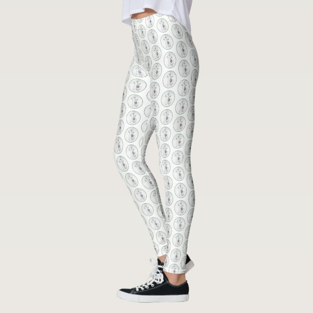 Leggings Keeshond Noël Snowman Peinture Chien Art (Gauche)