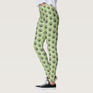Leggings Keeshond Puppy in the Garden Peinture Art original