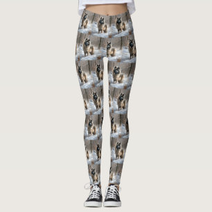 Leggings Keeshond Qu'Il Neige Noël