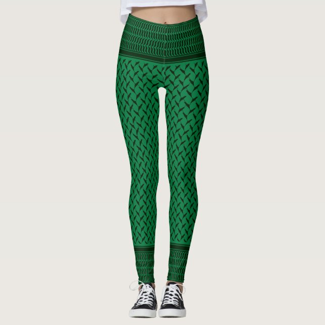 Leggings Keffiyeh palestinien | Motif de carte Palestine (Devant)