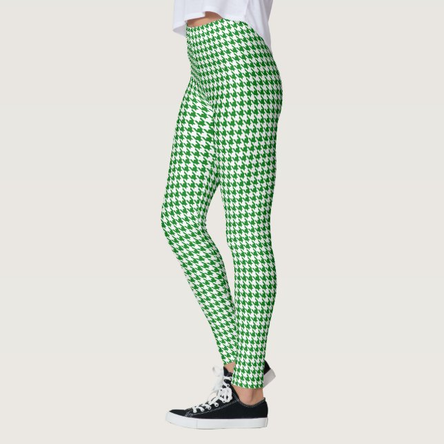Leggings Kelly Green White Medium Houndstooth (Gauche)