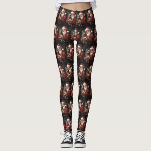 Leggings Kelpie australienne avec Noël au Père Noël