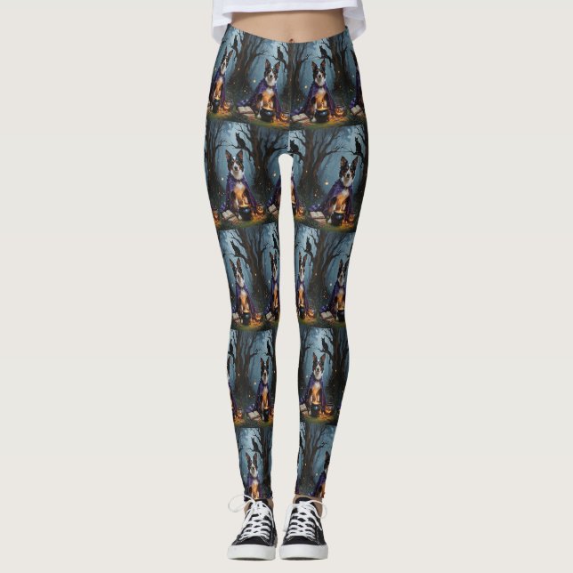 Leggings Kelpie Chien australien Peinture d'Halloween lunai (Devant)