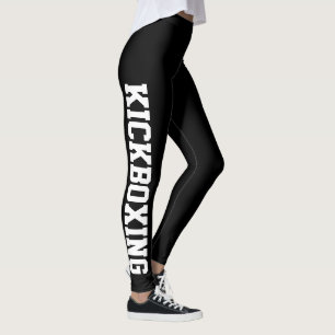 Leggings Kickboxing Martial Arts Noir Et Blanc