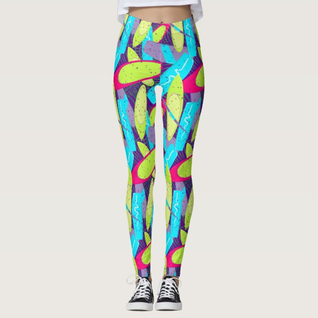 Leggings Kiteboard Girl Fun Multi-Coloured Kite Surf (Devant)