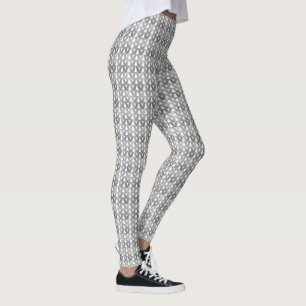 Leggings Knit Stockinette Stitch Artisanat Imprimer Argent