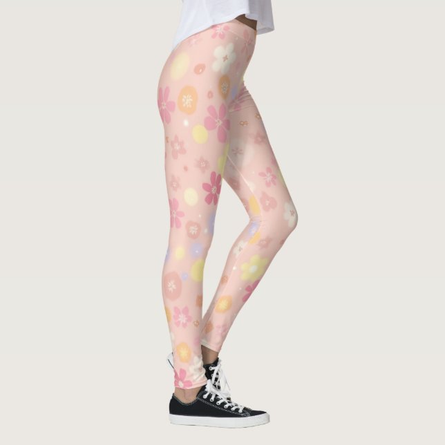 Leggings La combinaison de rose et de fleurs est belle. (Droite)