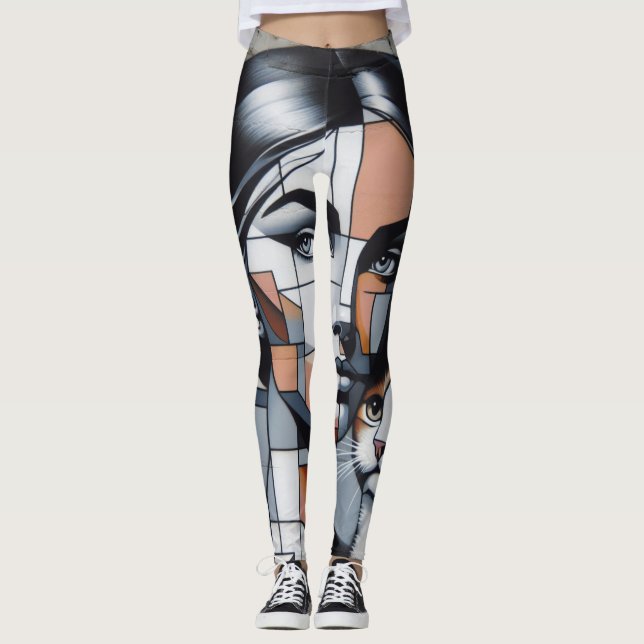 Leggings La dame du chat Graffiti (Devant)