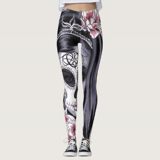 Leggings La fleur de Halloween de masque de filles halète