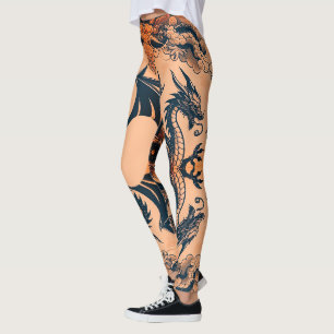 Leggings La guerre des dragons Cieux orange