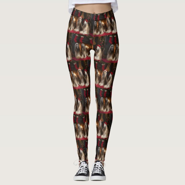 Leggings La hache afghane près de la cheminée Noël (Devant)