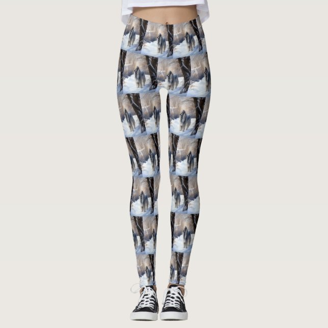 Leggings La Hanche Afghane Laisser Neige Noël (Devant)