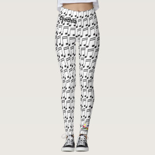Leggings La MUSIQUE note des guêtres de guitare de claviers