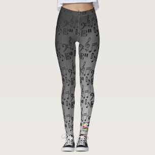 Leggings La MUSIQUE note des guêtres de guitare de claviers