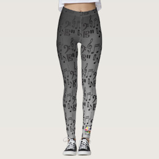 Leggings La MUSIQUE note des guêtres de guitare de claviers
