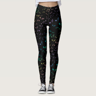 Leggings La musique note des lumières de Noël sur les