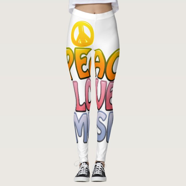 Leggings La paix aime la musique. (Devant)