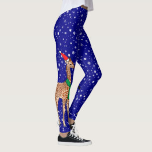 Leggings La petite Girafe de Noël dans un chapeau de Père
