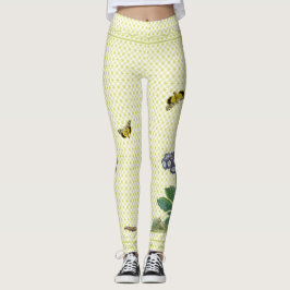 Leggings La primevère bleue sur le vert tient le premier