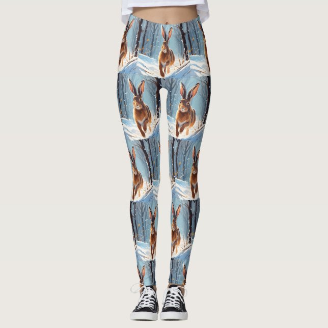Leggings La Révélation De La Neige : La Course Du Lièvre (Devant)