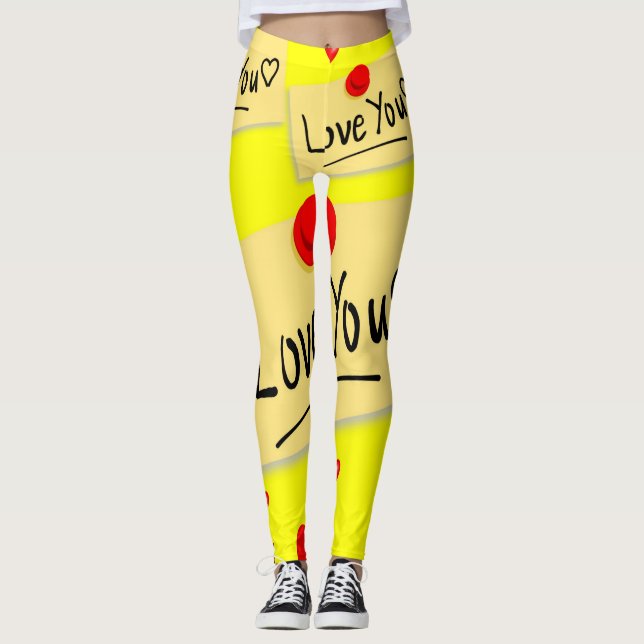 Leggings La Saint-Valentin, les jambes longues (Devant)