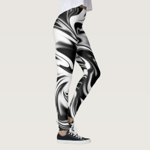 Leggings "La spirale cosmique : l'élégance noire et Marbre 
