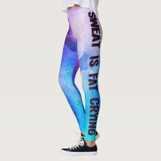 Leggings La sueur est grasse pleurant bleu et violet motiva (Gauche)