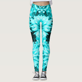 Leggings La turquoise fleurit des guêtres