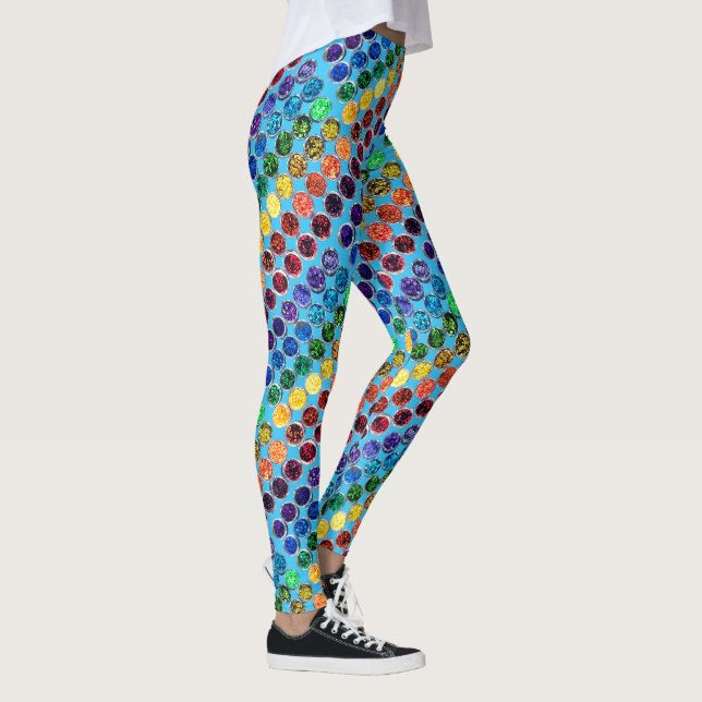 Leggings La Vie Est Meilleure Avec Parties scintillant Pers (Droite)