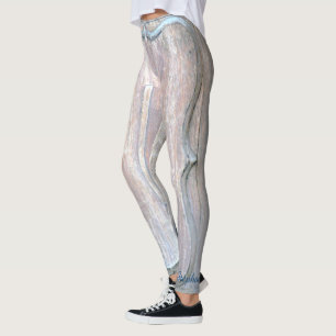 Leggings La vieille porte en bois abstraite bleue/gris a