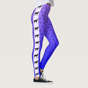 Leggings Labrador Retriever avec coeur bleu violet Ombre