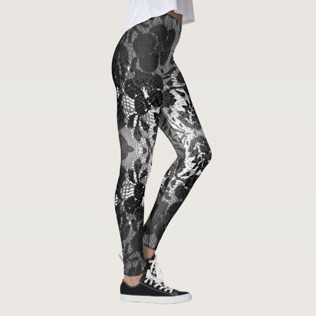 Leggings Lace Noire regarde sur la feminine blanche alluran (Droite)