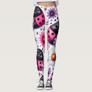 Leggings Ladybugs rose