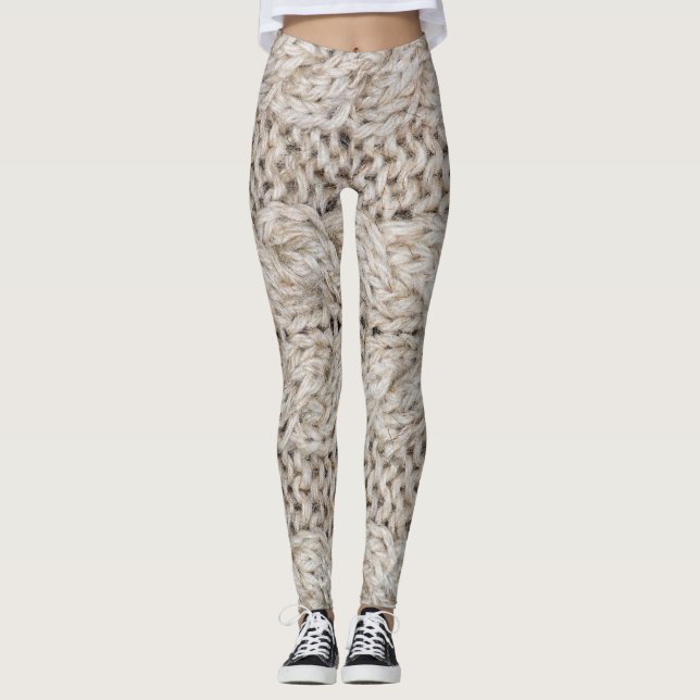 Leggings Laine de tricot blanc, arrière - plan de texture (Devant)