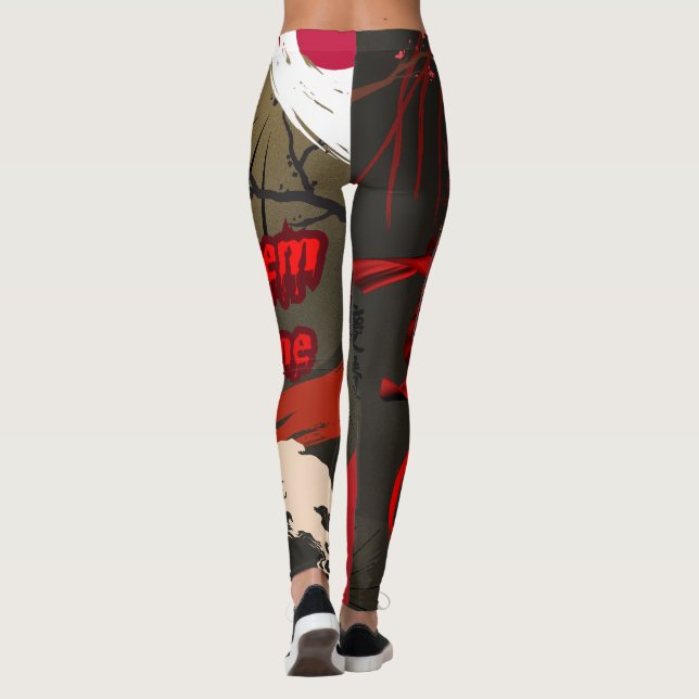 Leggings Laissez-Les Venir, Japonais Samurai Warrior (Dos)