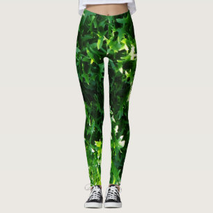 Leggings laitue verte feuillue