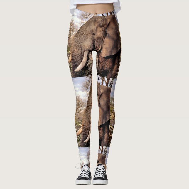 Leggings L'Amant éléphant de la faune (Devant)