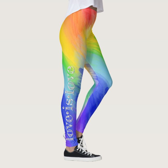 Leggings L'amour est amour LGBT Typographie Aquarelle Arc-e (Droite)