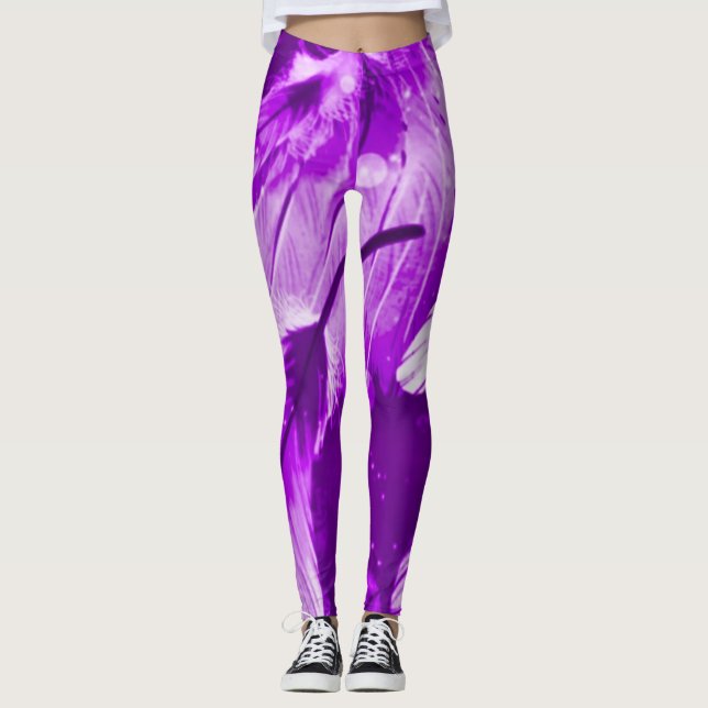 Leggings L'ange pourpre givré rêve des guêtres d'aerographe (Devant)